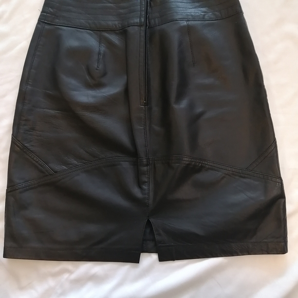 Vintage Bagatelle 100% Leather Mini Pencil Skirt Size 10 - Picture 6 of 15